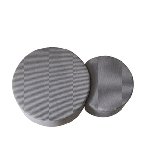 Modern Upholstered Round Coffee Table For Living Room (Set of 2)