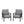 All Weather Armchairs With Cushions, Sculptural Design (Set of 2) - Gray / Khaki