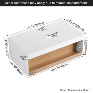 Floating Bathroom Vanity With Vessel Sink With Open Shelf Storage