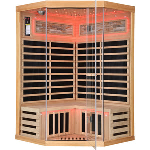 Double Sauna Room With Carbon Heating Plates - White Oak