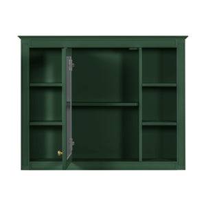 Wall Mounted Medicine Cabinet With Mirror, Storage Cabinet Featuring 6 Open Shelves And Adjustable Interior