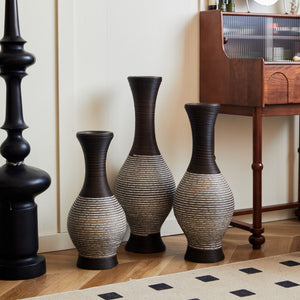 Tall Designer Floor Vase With Elegant 2 Tone