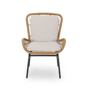Outdoor Wicker Club Chair With Cushions (Set of 2)