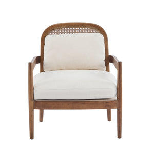 Elliston Rattan Backrest Solid Wood Accent Chair with Cushions - Set of 2