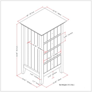 Acadian - 4 Drawer Floor Storage Cabinet - Pure White