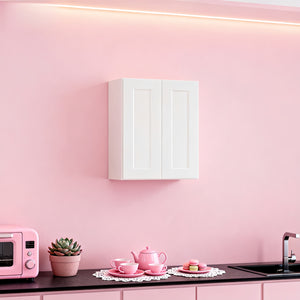 White Shaker Solid Wood Wall Cabinet with Soft-Close Doors