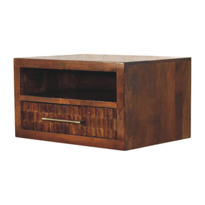 Solid Wood Cadiz Textured Bedside Table