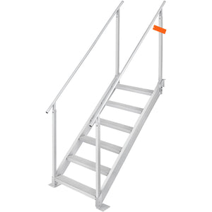 Dock Ladder, 43''-51'' Adjustable Height, 6 Steps with Dual Handrails