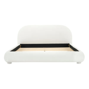 Upholstered Simple Modern Bedroom Bed With Curved Headboard
