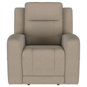 Slater - Upholstered Recliner Chair With Manual Recline - Taupe