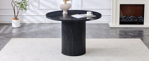 Modern Spliced Circular Dining Table with 42 Inch Diameter