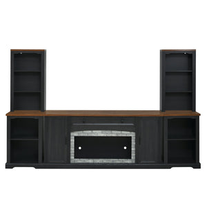 3-Piece TV Stand Set with Curved Side Cabinets for TVs Up to 70"