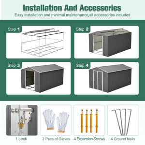 Lockable Secure Metal Shed 8x12 FT