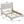 Modern Upholstered Platform Bed With Wave Shaped Headboard