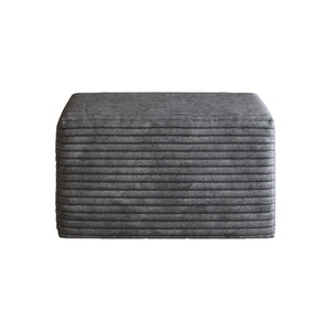 Sofa Ottoman - No Assembly Required - Dark Grey Plush Corduroy Fabric