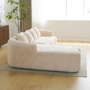 Modular L-Shape Sectional Sofa With Curved Chaise