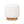 Tilly - Round Fur Upholstered / Burl Pouf Ottoman - White