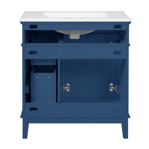 Modern Bathroom Vanity With Sink, Storage Cabinet, Soft Close Doors, Deep & Standard Drawers