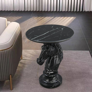 Horse Head Accent Table Animal Statue End Table
