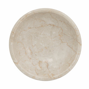 7x7x4" Round Marble Pedestal Fruit Bowl