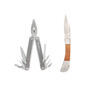 3 Piece Tool Kit with 13-in-1 Multi Tool, Pocket Knife, and Belt Holster