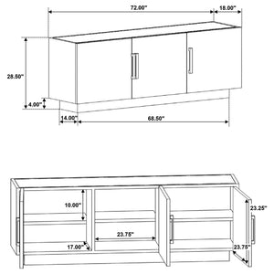 Metzger - 3 Door Sideboard Buffet - Gray