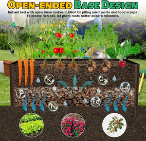 6x3x2 ft Galvanized Raised Garden Bed