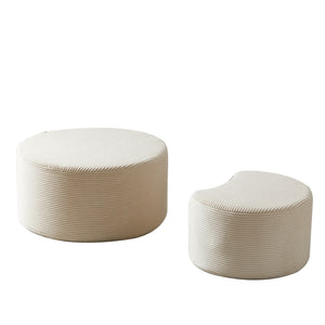 Modern Upholstered Round Coffee Table For Living Room (Set of 2)