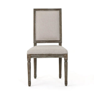 Traditional Style Dining Chair Set With Fabric Upholstery