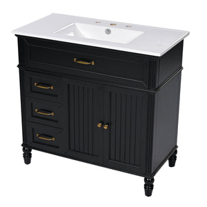 Bathroom Vanity With Sink, Freestanding Cabinet & Drawers