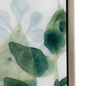 Sylvan Serenity™ — Set of 2 Blue & Green Leaf Acrylic Prints