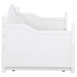 Twin Daybed With Trundle Storage Bed - White