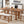 TOPMAX Farmhouse 76inch 6-Piece Extendable Dining Table Set