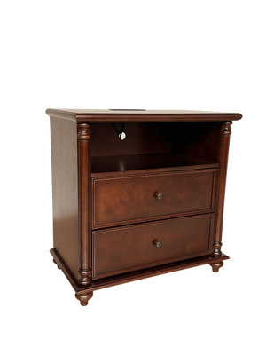 28" Nightstand with Charging Station, Rustic