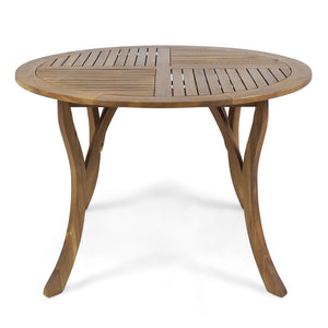 Hermosa Outdoor Acacia Wood Circular Dining Table