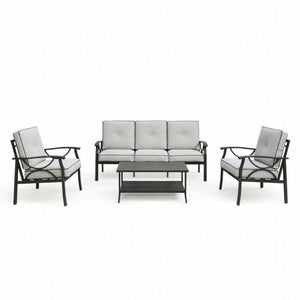 Patio Furniture Set with Coffee Table and Cushions for Backyard