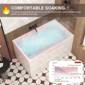 Gloss Freestanding Bathtub With Built In Seat