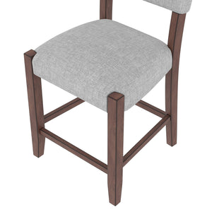 5 Piece Counter Height Dining Set, Bar Table With 4 Upholstered Chairs