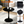 Black Round Dining Table with MDF Top and Matte Iron Base