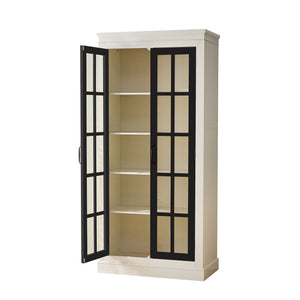 Rustic Style Display Cabinet With Glass Doors For Collectibles