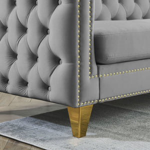 Modern Sofa With Button Tufting, Upholstered Couch For Living Room