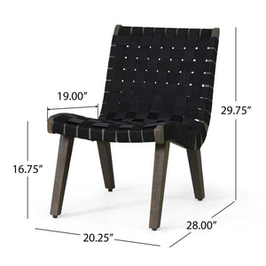 Lounge Chair with Stunning Rope Weave Design, Set of 2 - Black
