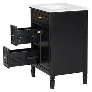24-Inch Bathroom Vanity with Sink and Solid Wood Cabinet