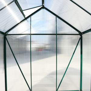 Polycarbonate house, Heavy Duty Outdoor Aluminum Walk-In House Kit With Rain Gutter, Vent And Door For Backyard Garden