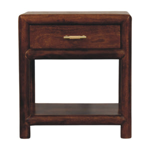 Solid Wood Regency Chestnut Nightstand, 1-Drawer, 1 Open-Slot