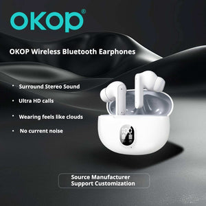 KP-205 In-Stock Digital Display Bluetooth Earbuds High Quality Audio In-Ear Design Low-Latency Gaming Ultra Long Battery Life Factory Direct