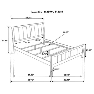 Queen Panel Bed With Upholstered Headboard And Footboard - Brown