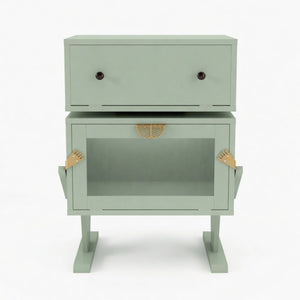 Robot LED Nightstand With 360° Rotating Drawer