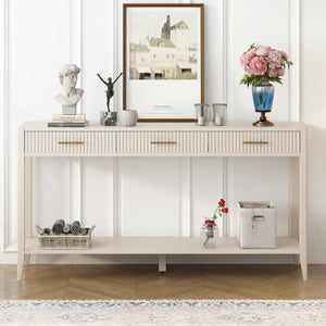 U Style 60" Painted Console Table with 3 Drawers