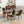 French Style Solid Wood Frame Antique Painting, Hand-Pulled Buckle Decoration Artificial Dining Chair With Nailhead Trim, Wood Legs
